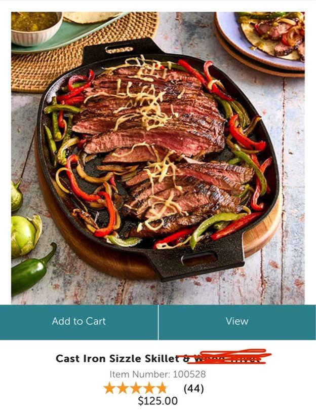 *NEW* Pampered Chef Cast Iron Sizzle Skillet
