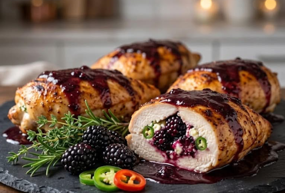 Sweet Heat Blackberry Jalapeño Stuffed Chicken