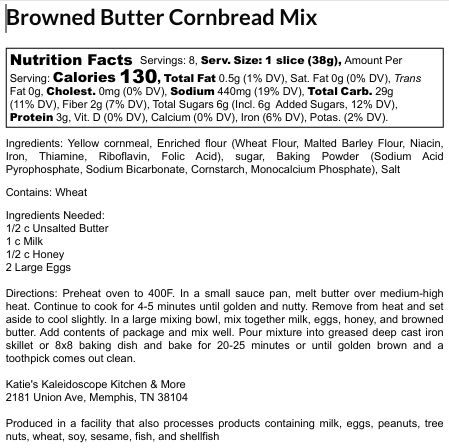 Browned Butter Cornbread