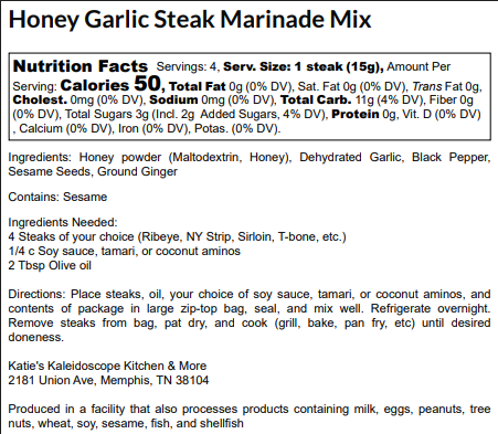 Honey Garlic Steak Marinade