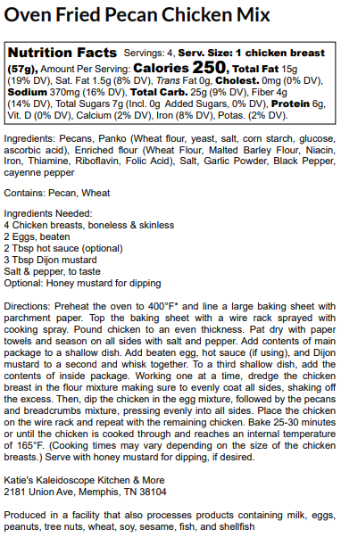 Oven Fried Pecan Chicken