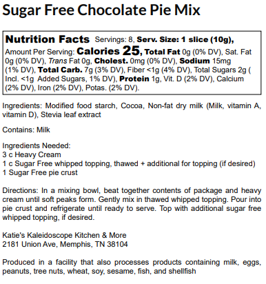 Sugar Free Chocolate Pie