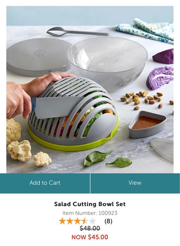 *NEW* Pampered Chef Salad Cutting Bowl Set (with knife)