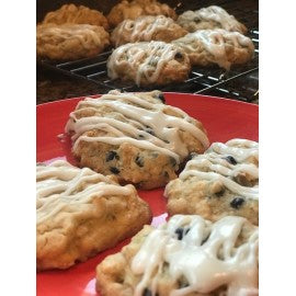 Blueberry Lemon Glazed Streusel Cookies