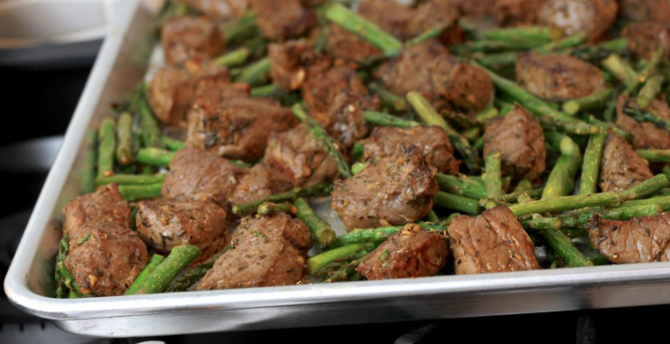 Sheet Pan Spicy Steak Bites