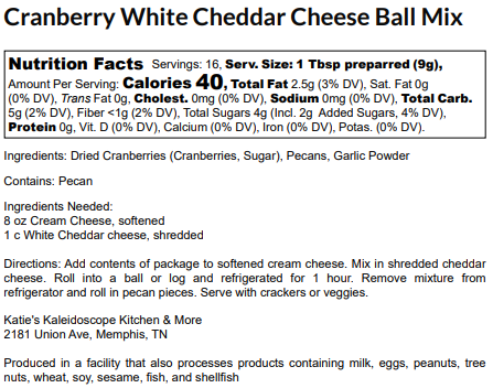 Cranberry White Cheddar Cheese Ball