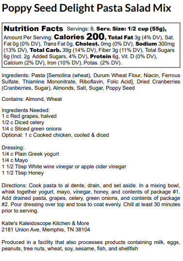 Poppy Seed Delight Pasta Salad
