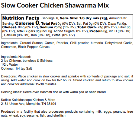 Slow Cooker Chicken Shawarma